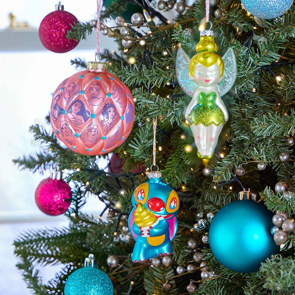 Stitch with Pineapple Swirl Glass Ornament &ndash; Lilo & Stitch