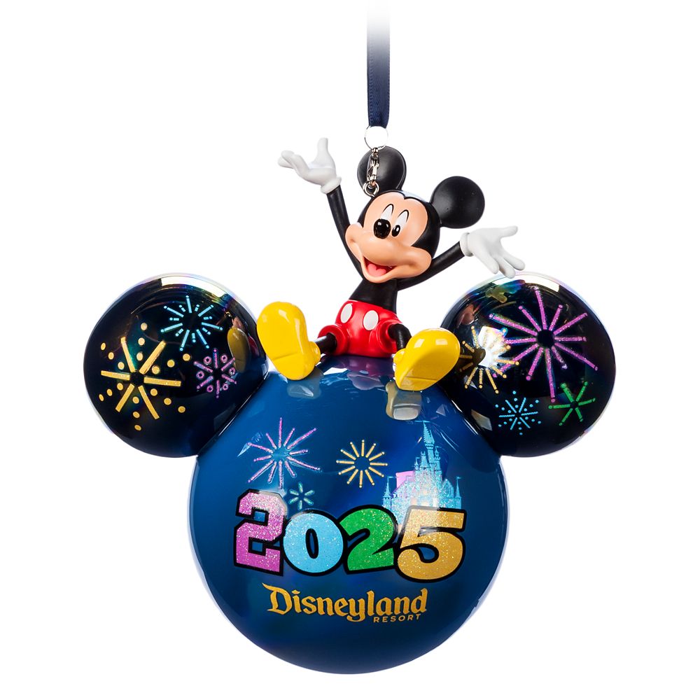 Mickey Mouse Icon Glass Ball Ornament Disneyland 2025