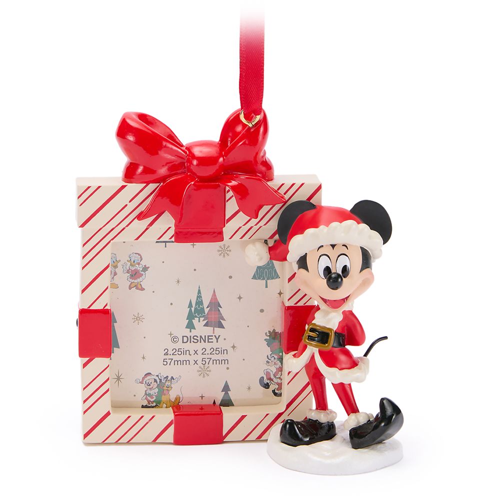 Santa Mickey Mouse Photo Frame Holiday Ornament 2 1/4 x 2 1/4 Official shopDisney