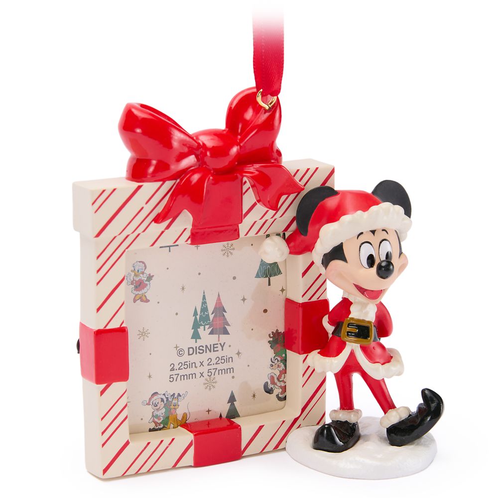 Santa Mickey Mouse Photo Frame Holiday Ornament &ndash; 2 1/4'' x 2 1/4''