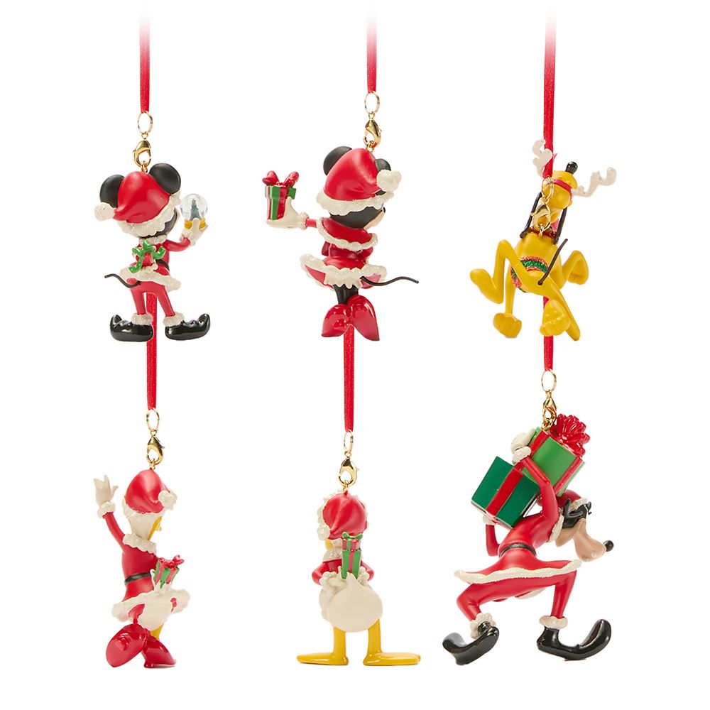Santa Mickey Mouse and Friends Holiday Ornament Set
