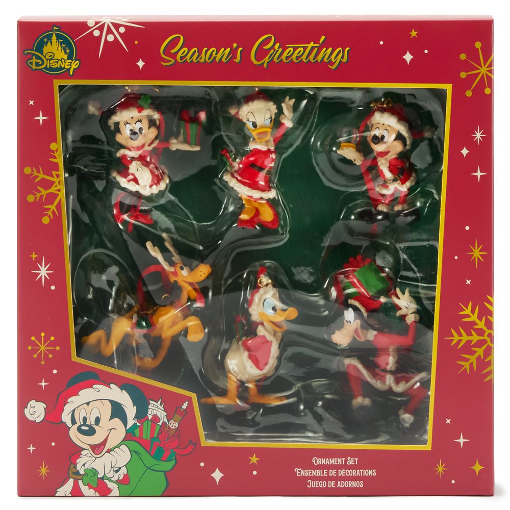 Santa Mickey Mouse and Friends Holiday Ornament Set