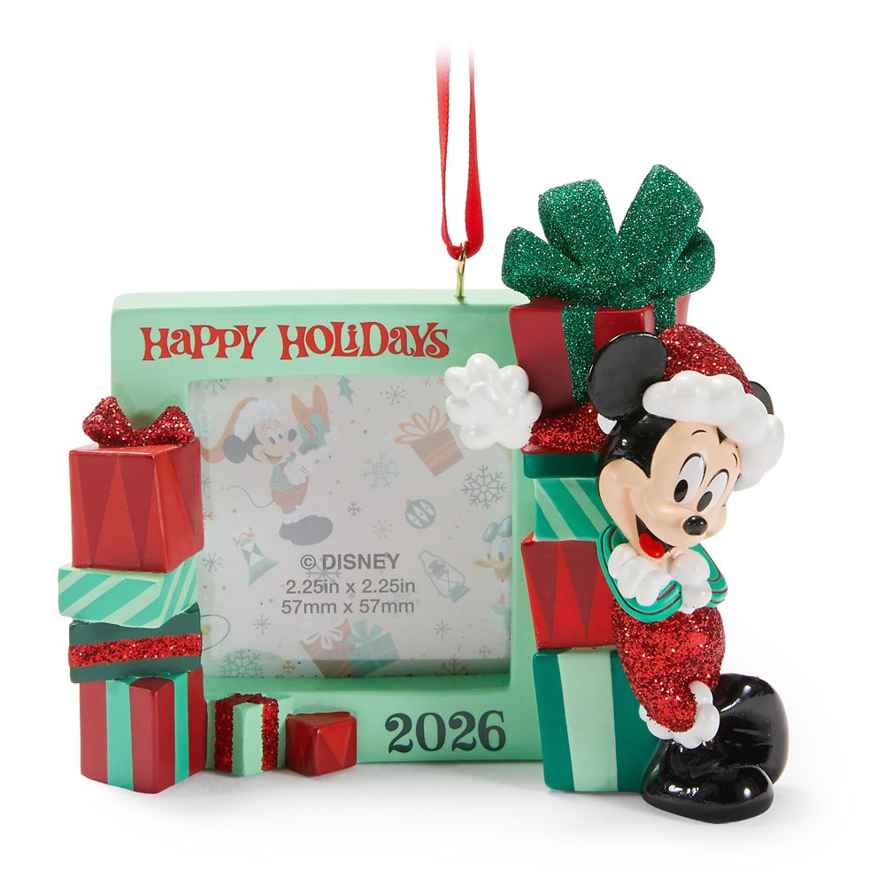 Santa Mickey Mouse 2026 Photo Frame Ornament &ndash; 2 1/4'' x 2 1/4''