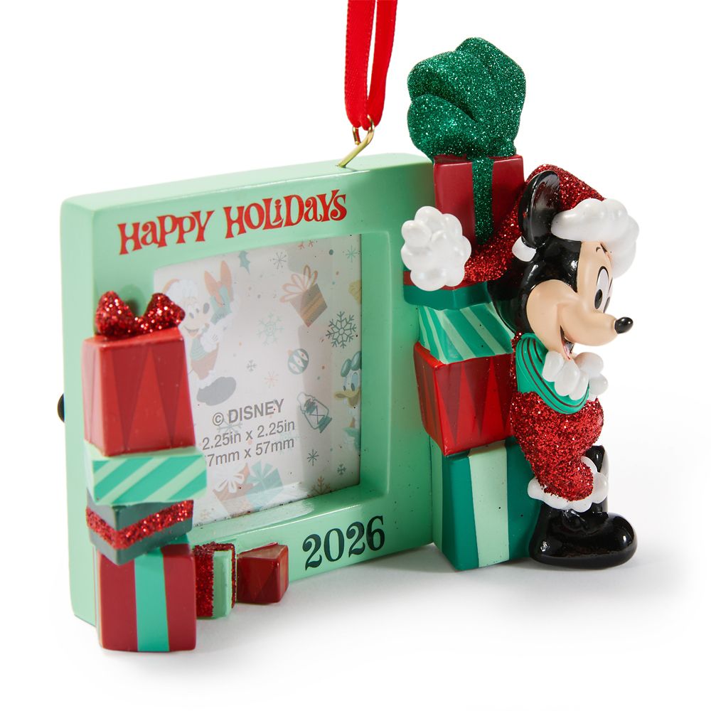Santa Mickey Mouse 2026 Photo Frame Ornament &ndash; 2 1/4'' x 2 1/4''