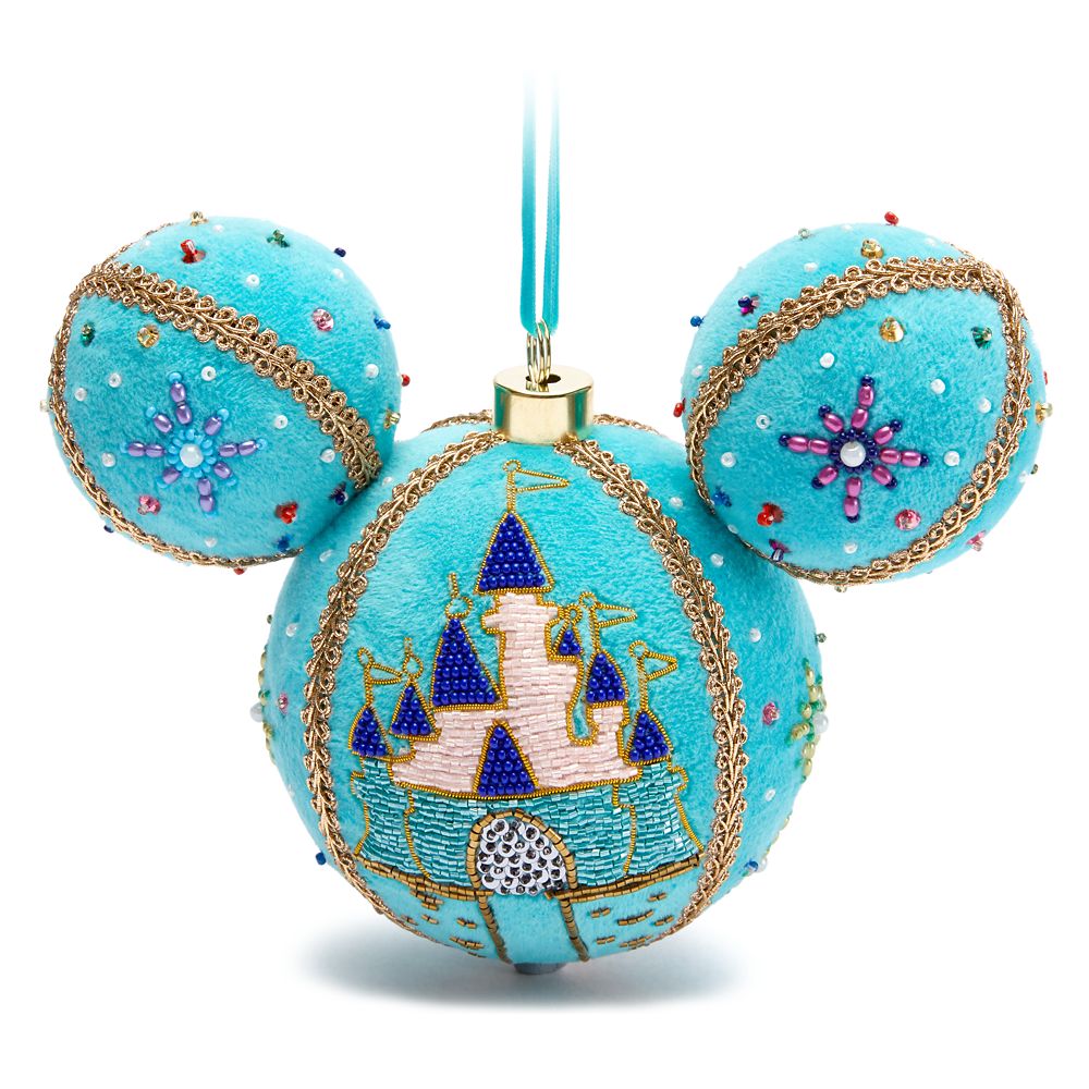 Mickey Mouse Icon Ball Ornament  Beaded Fantasyland Castle Official shopDisney