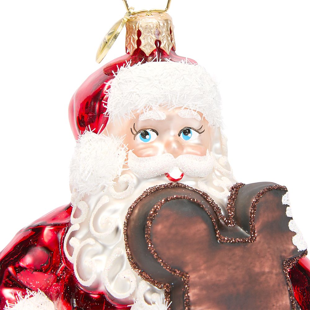 Santa Claus with Mickey Mouse Icon Ice Cream Bar Figural Glass Ornament by Christopher Radko