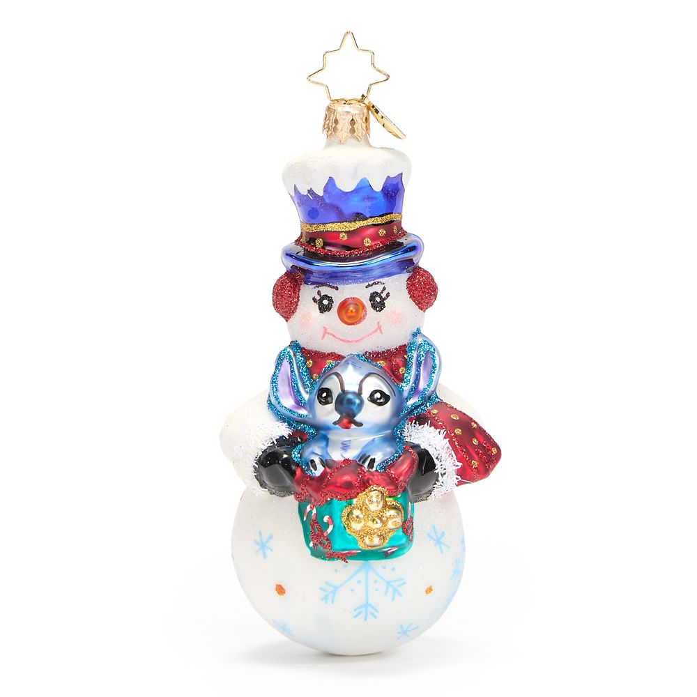 Stitch with Snowman Figural Glass Ornament by Christopher Radko