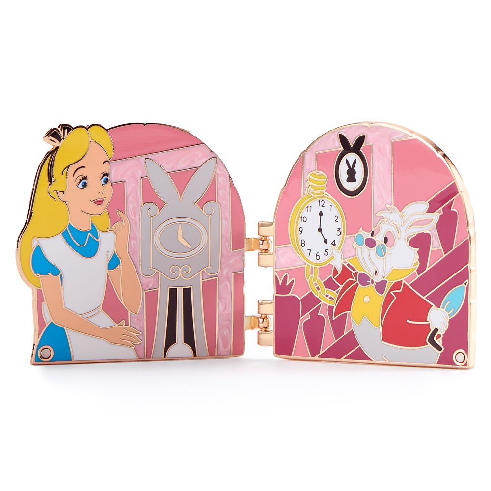 Alice and White Rabbit Hinged Pin &ndash; Alice in Wonderland &ndash; Disney Enchanted Doors &ndash; Limited Edition