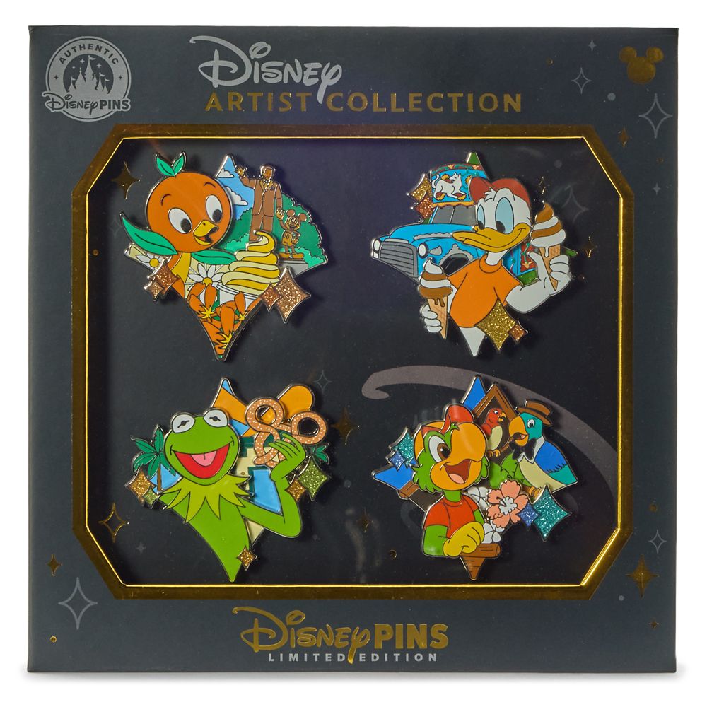 Disney Characters at Disney Parks Pin Set &ndash; Disney Artist Collection by Jes Willis and Pati Pereira &ndash; Limited Edition