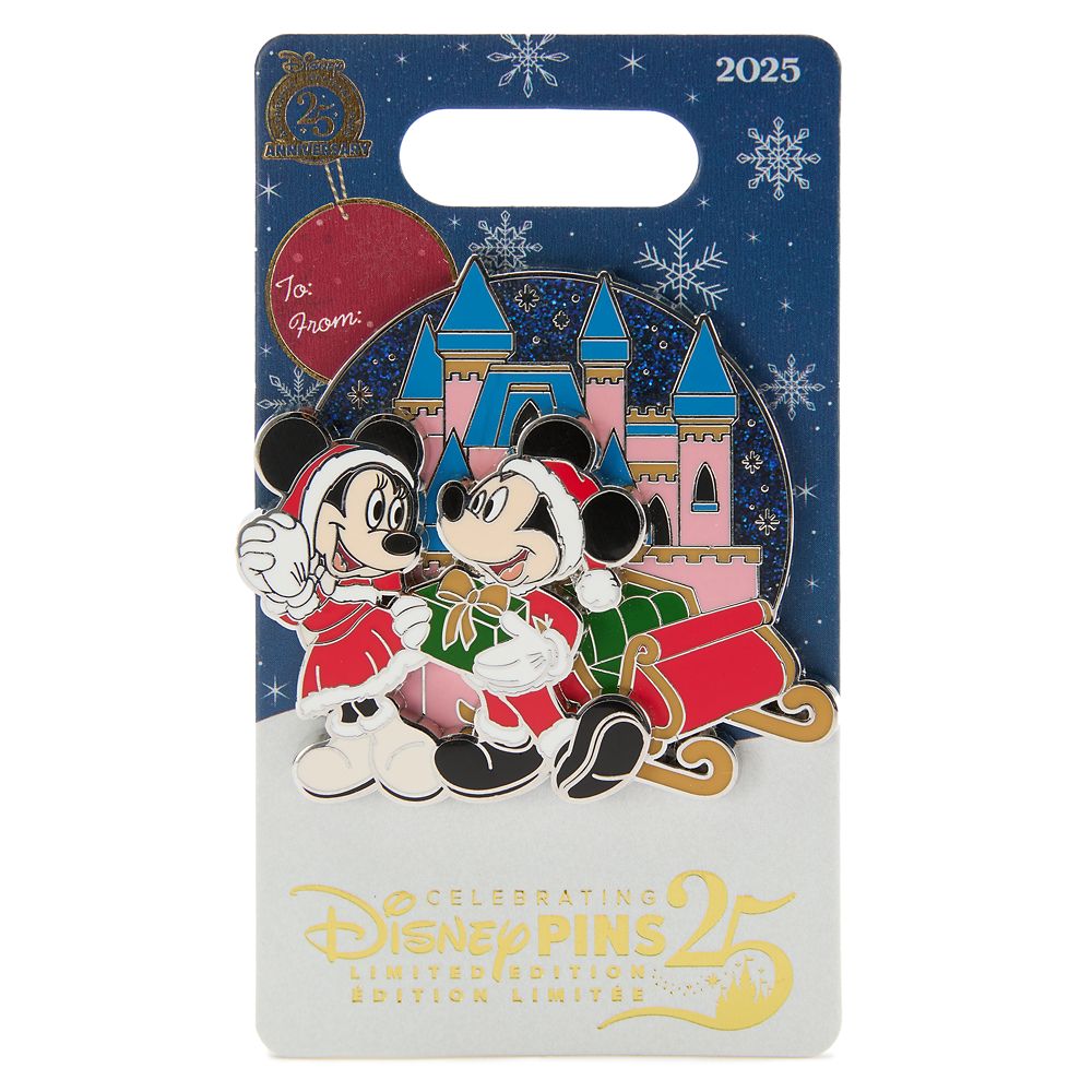 Santa Mickey and Minnie Mouse Holiday Pin 2025 – Limited Edition