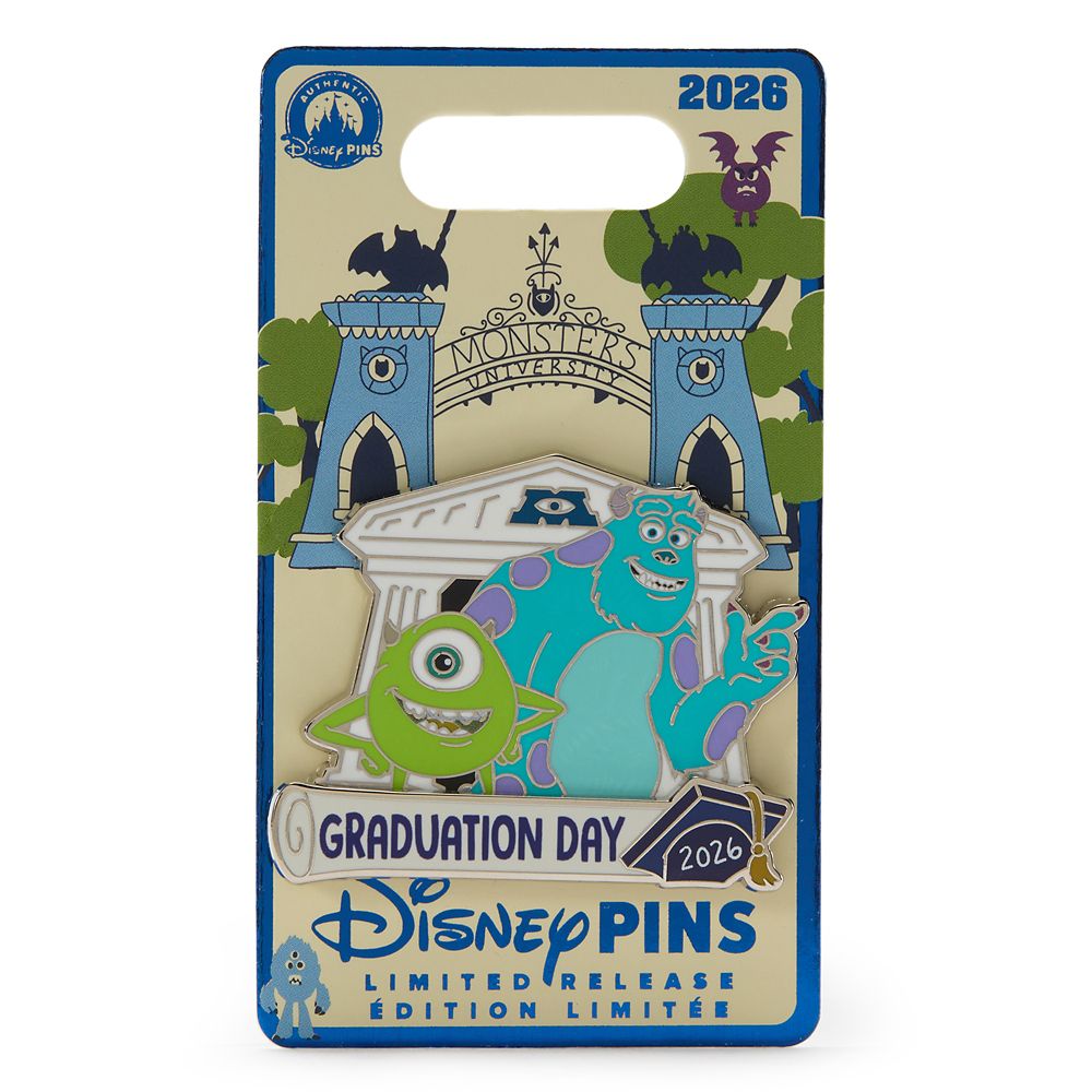 Sulley and Mike Wazowski Graduation Day 2026 Pin &ndash; Monsters University &ndash; Limited Release