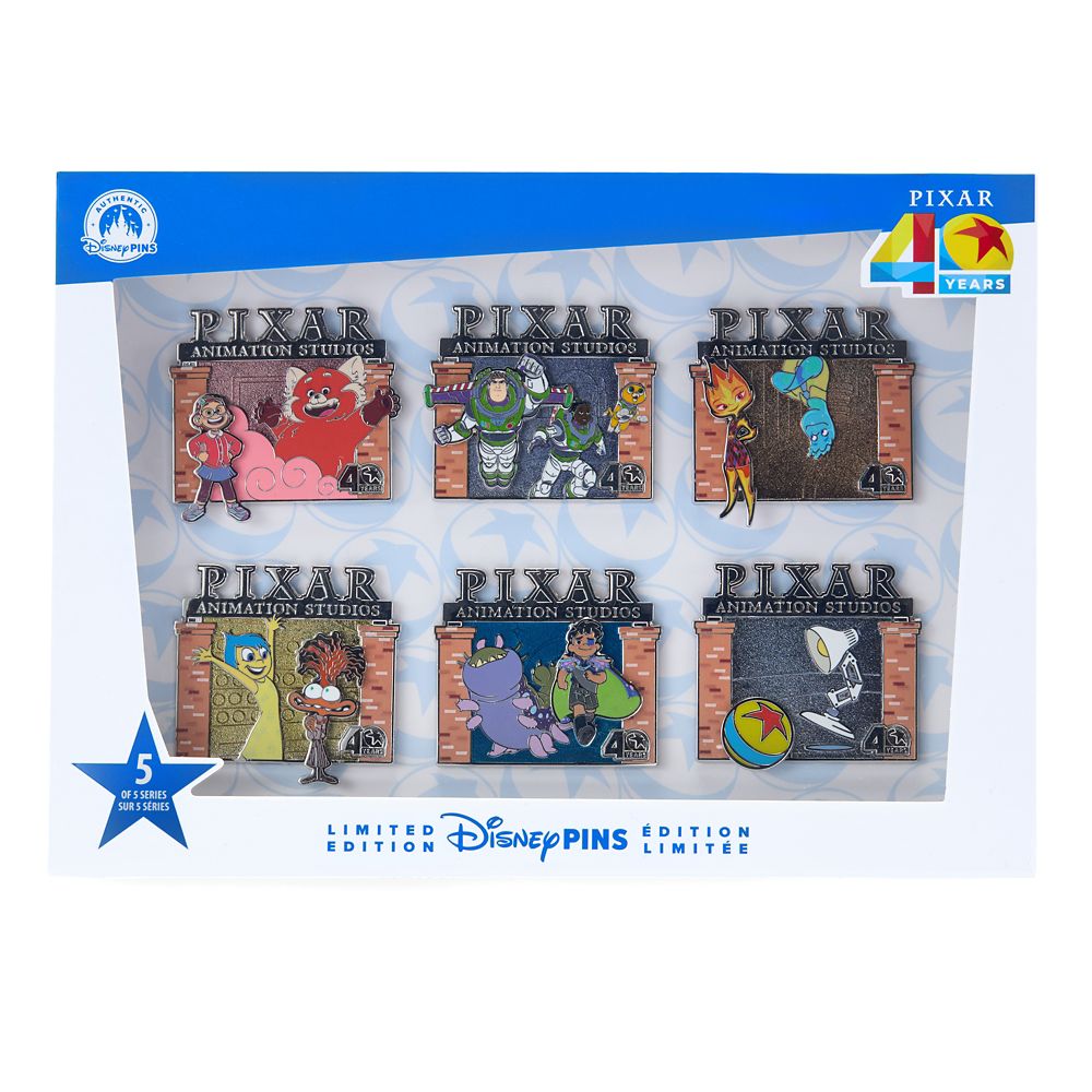 Pixar Animation Studios 40 Years Pin Set 5 &ndash; Limited Edition