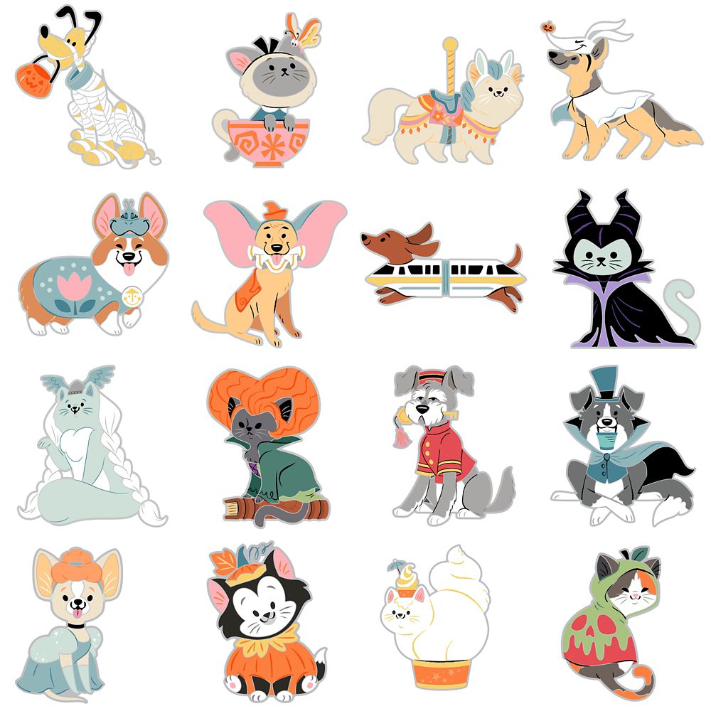 Disney Cats and Dogs Halloween Series Pin Blind Pack &ndash; 5-Pc. &ndash; Limited Release