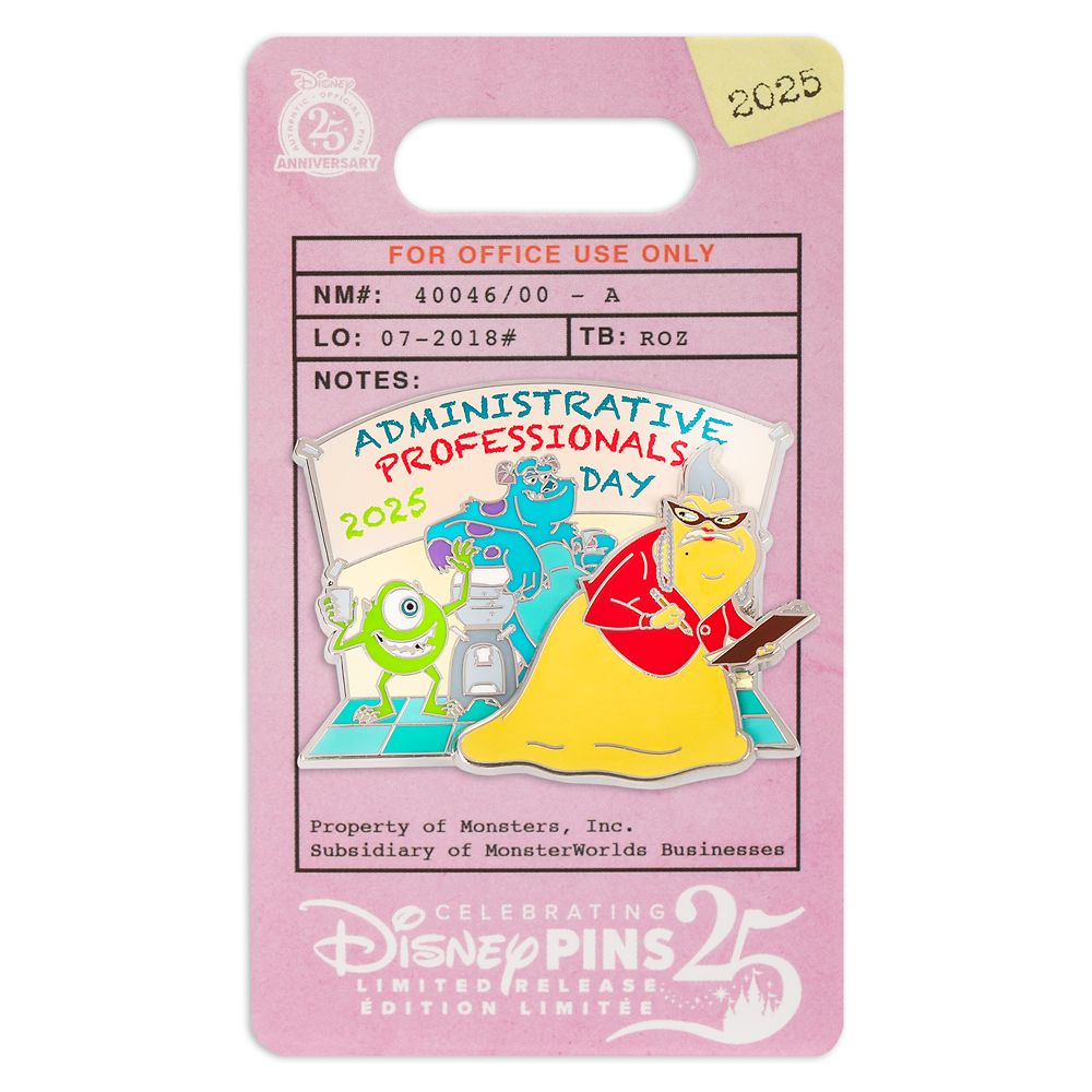 Roz Administrative Professionals Day 2025 Pin - Monsters Inc. - Limited Release