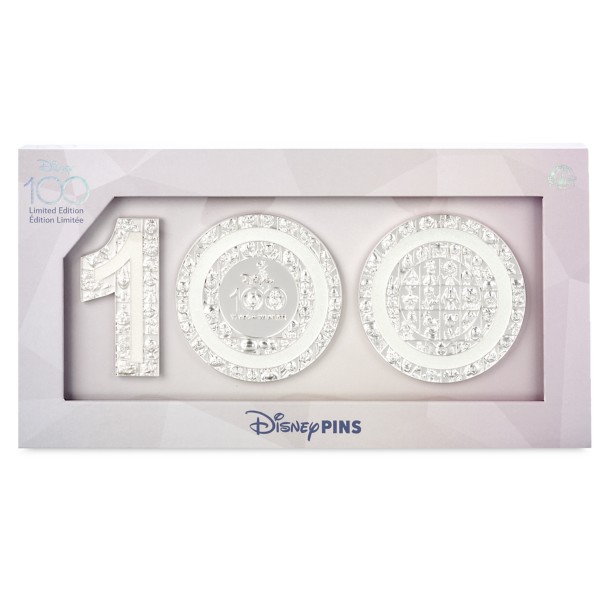Disney100 Platinum Celebration Finale Jumbo Pin Set – 3-Pc Disney100 Platinum Celebration Finale Jumbo Pin Set – 3-Pc