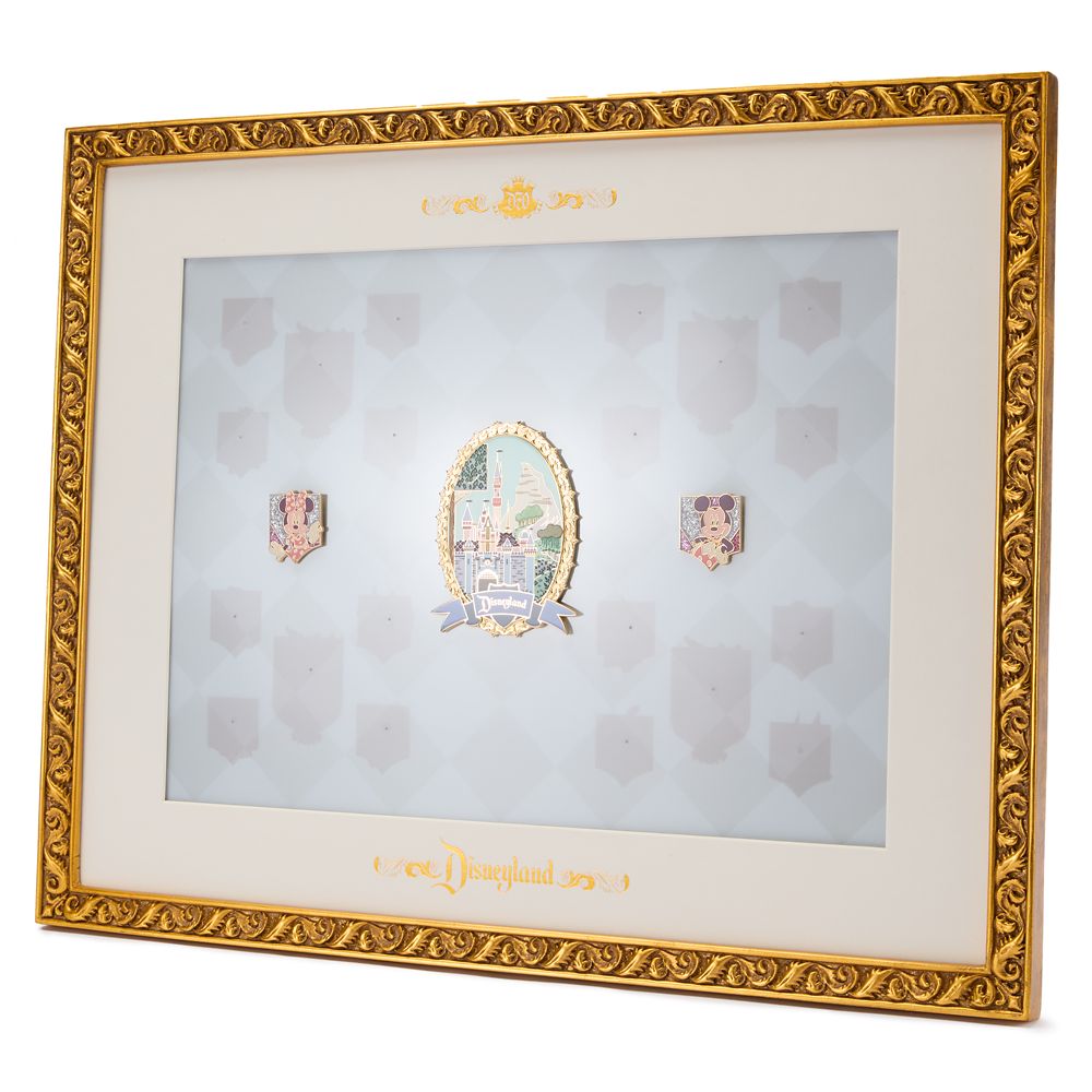 Disneyland 70th Anniversary Vault Collection Pin Display Frame with Three Pins &ndash; Limited Edition