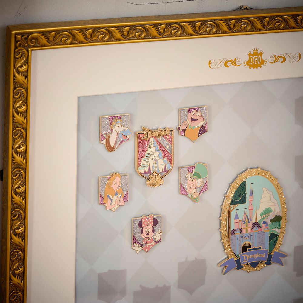 Disneyland 70th Anniversary Vault Collection Pin Display Frame with Three Pins &ndash; Limited Edition