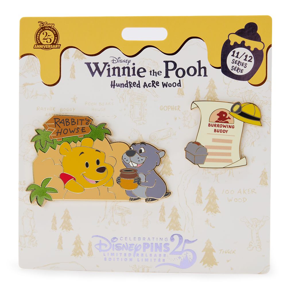 Winnie the Pooh and Gopher Pin Set – Hundred Acre Wood Series – November – Limited Release