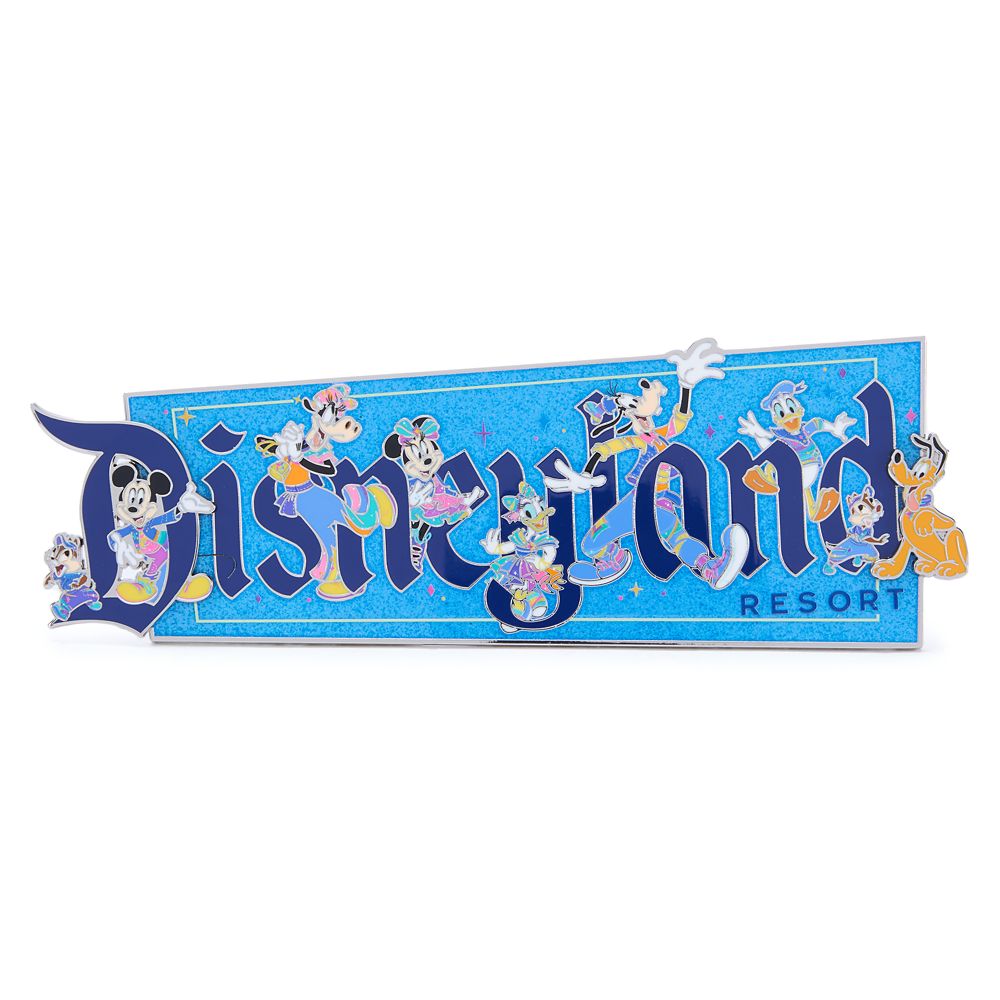 Mickey Mouse and Friends Disneyland Logo 70th Anniversary Jumbo Pin &ndash; Limited Edition