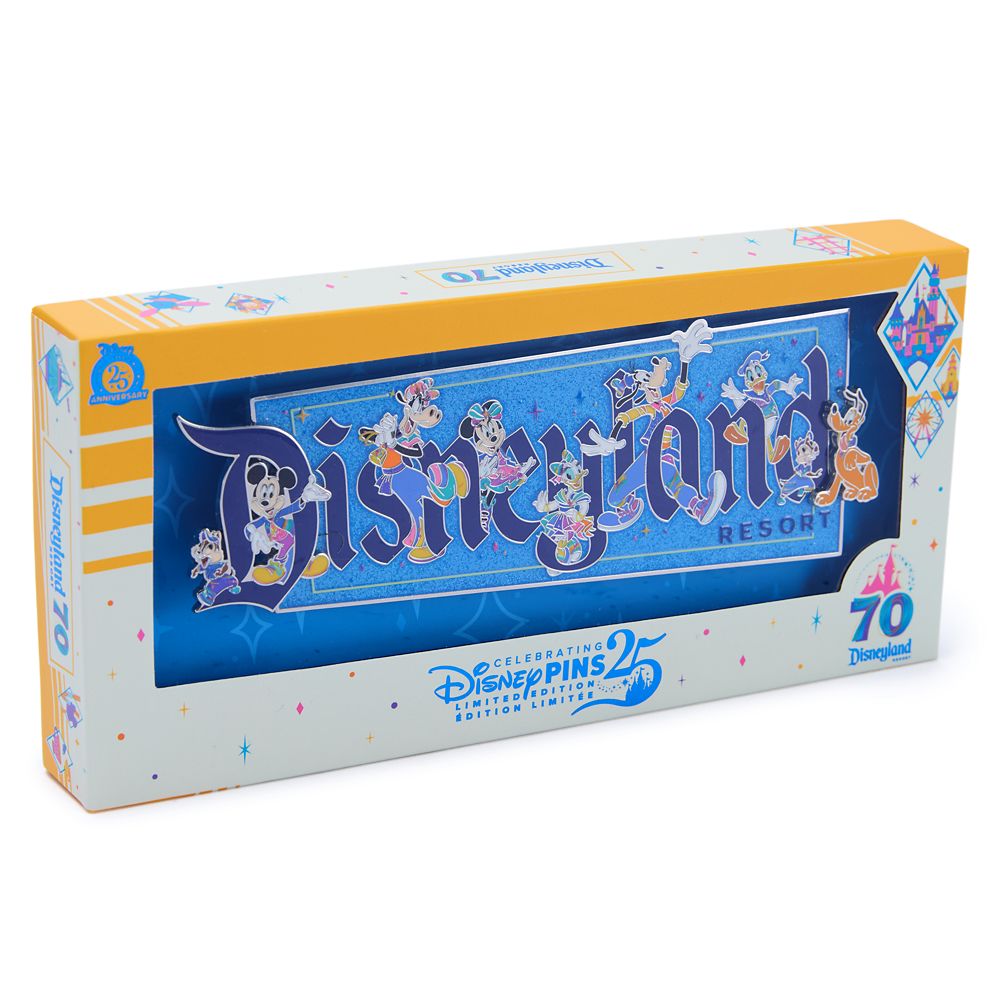 Mickey Mouse and Friends Disneyland Logo 70th Anniversary Jumbo Pin &ndash; Limited Edition