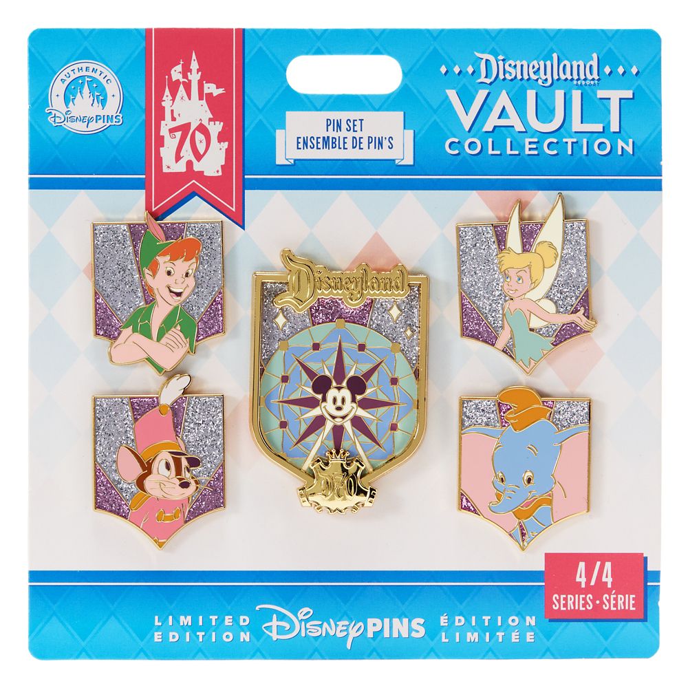 Disneyland 70th Anniversary Vault Collection Pin Set 4 &ndash; Limited Edition