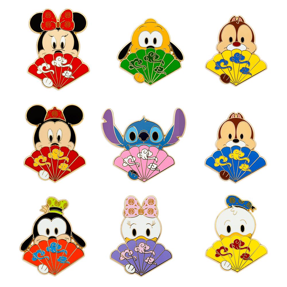 Disney Character Folding Fans Mystery Pin Blind Pack 2-Pc.