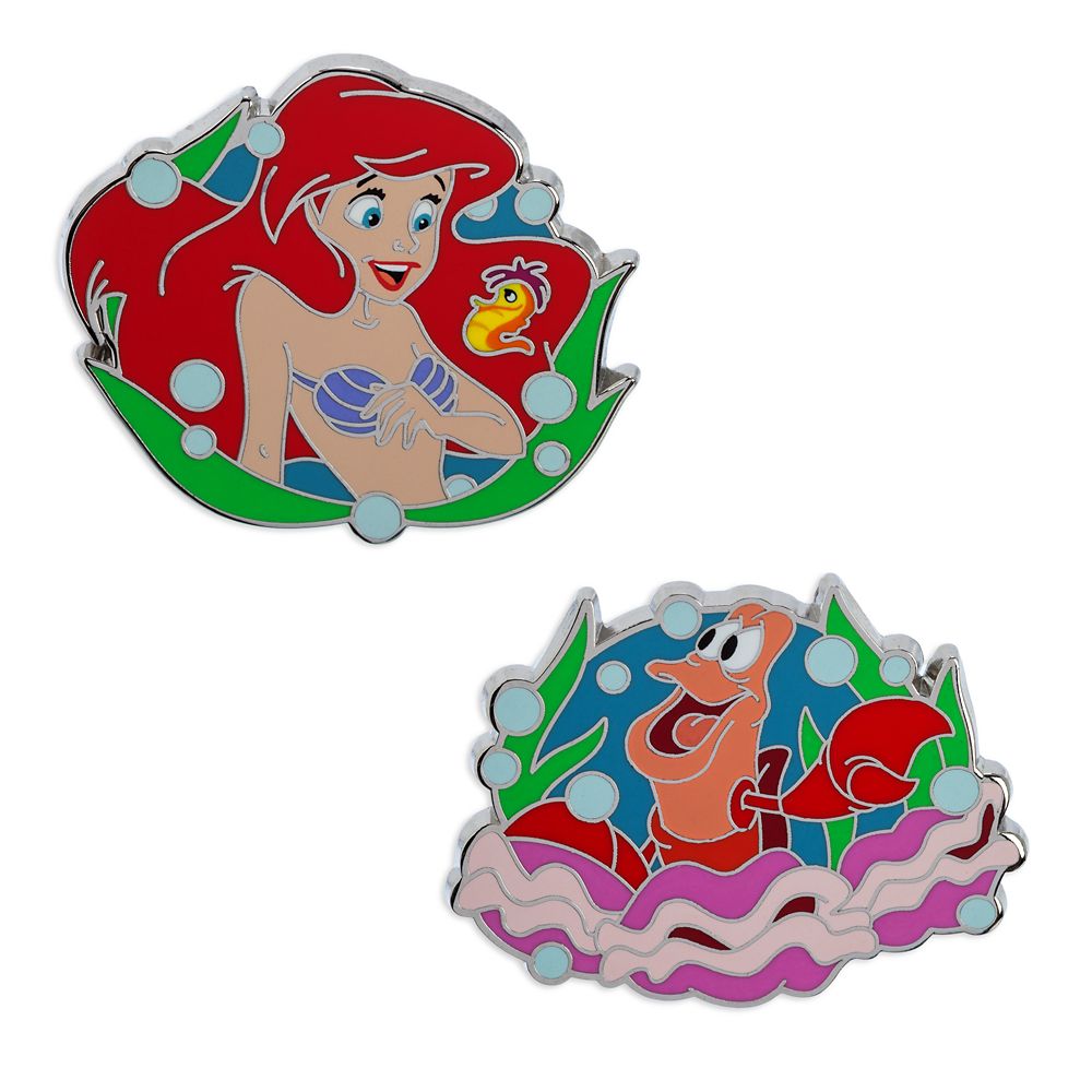 Ariel and Sebastian Pin Set – The Little Mermaid