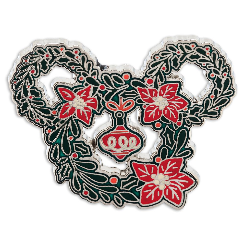 Mickey Mouse Icon Wreath Holiday Pin Disney Store