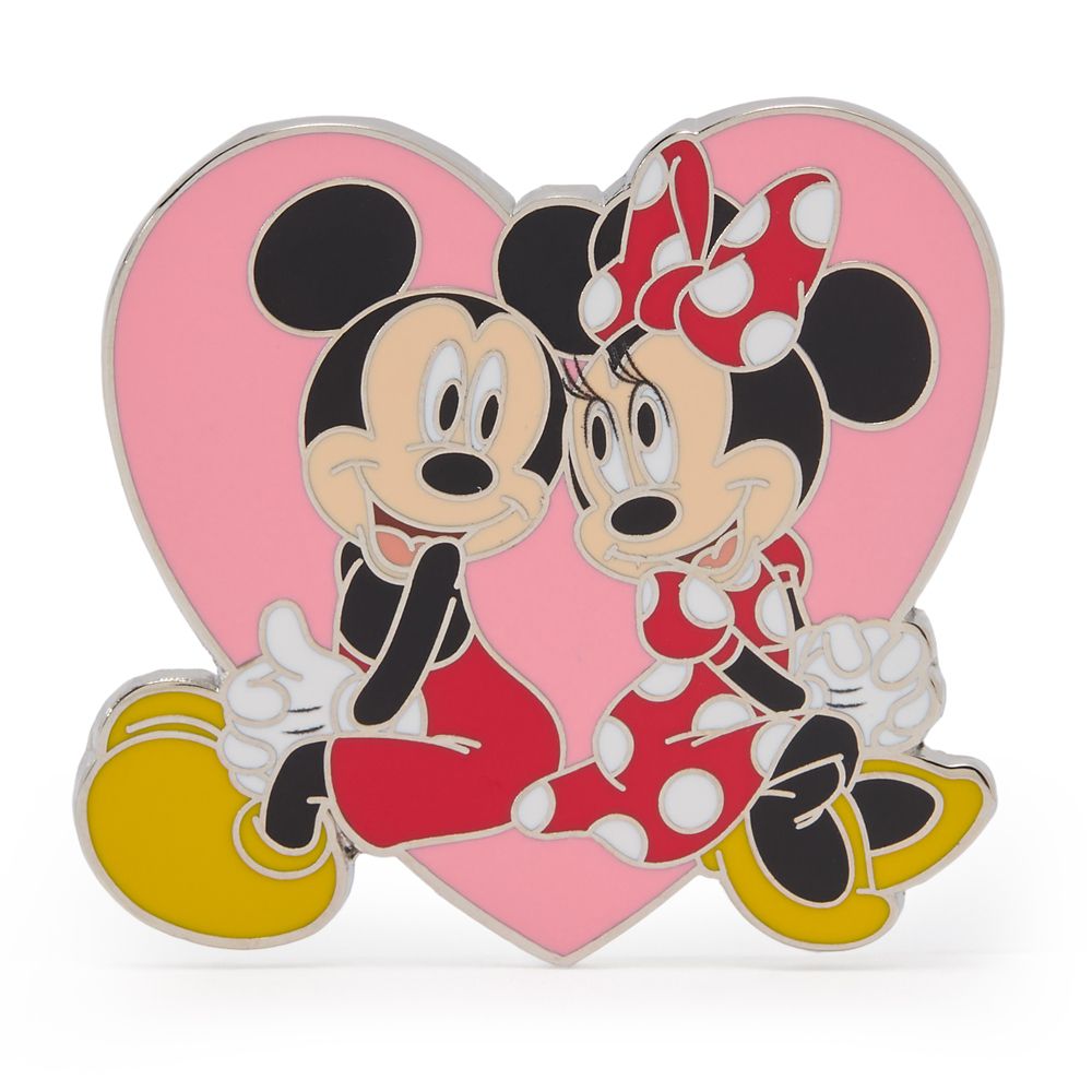 Mickey and Minnie Mouse Heart Pin