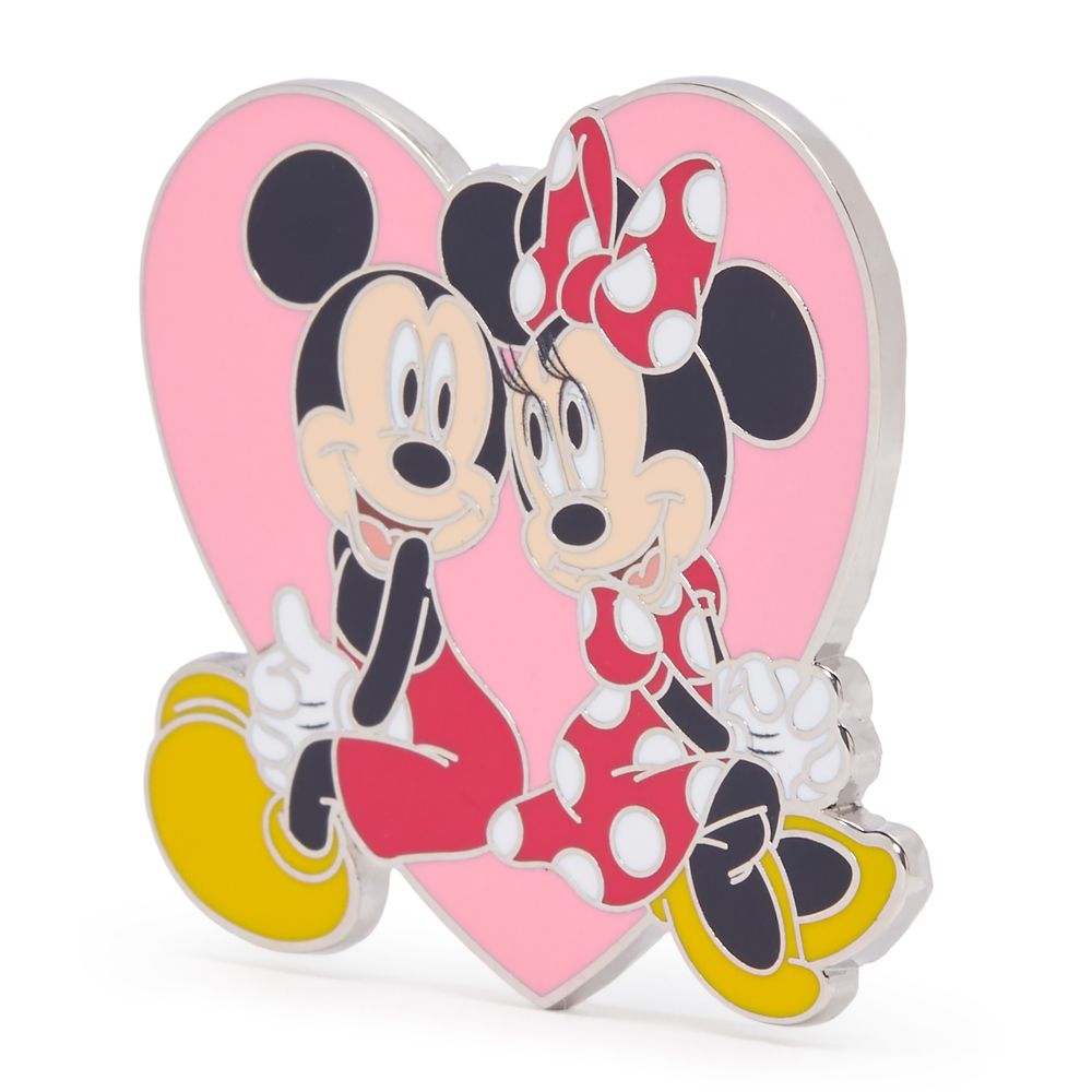 Mickey and Minnie Mouse Heart Pin