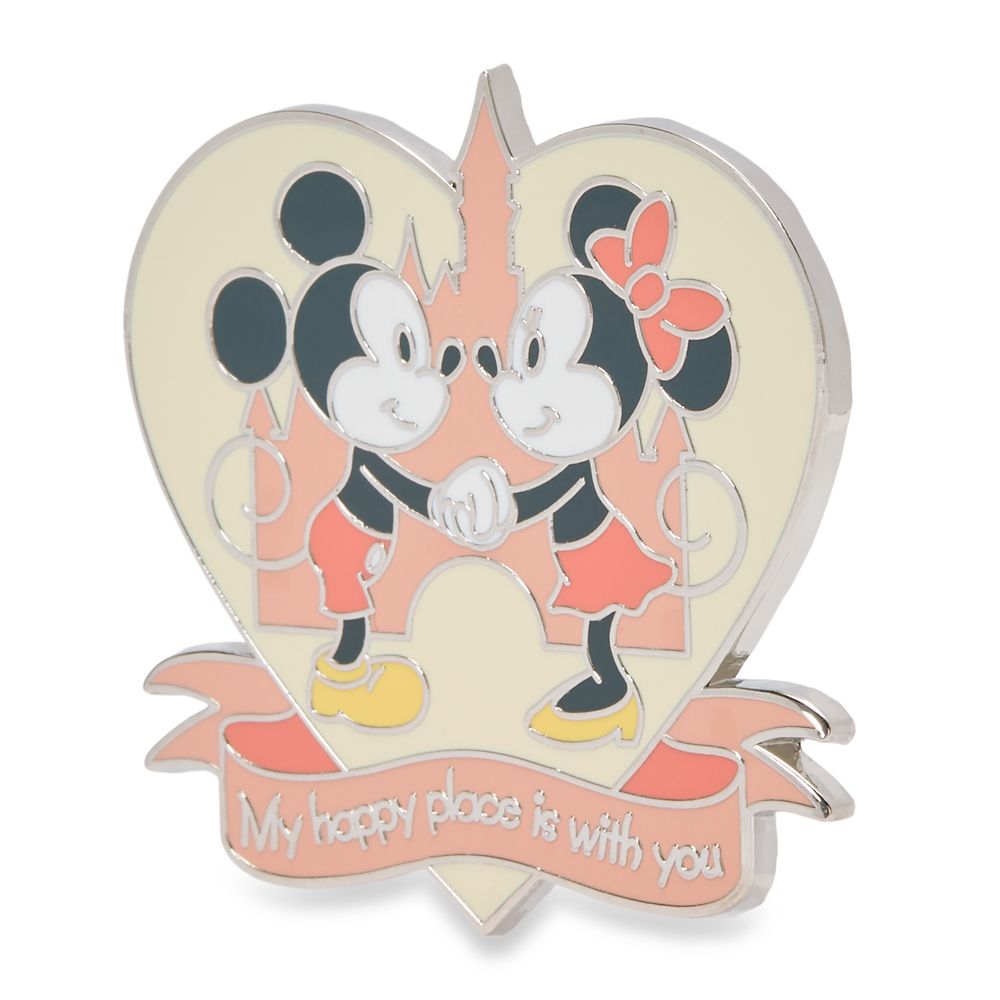 Mickey and Minnie Mouse at Fantasyland Castle ''Happy Place'' Pin