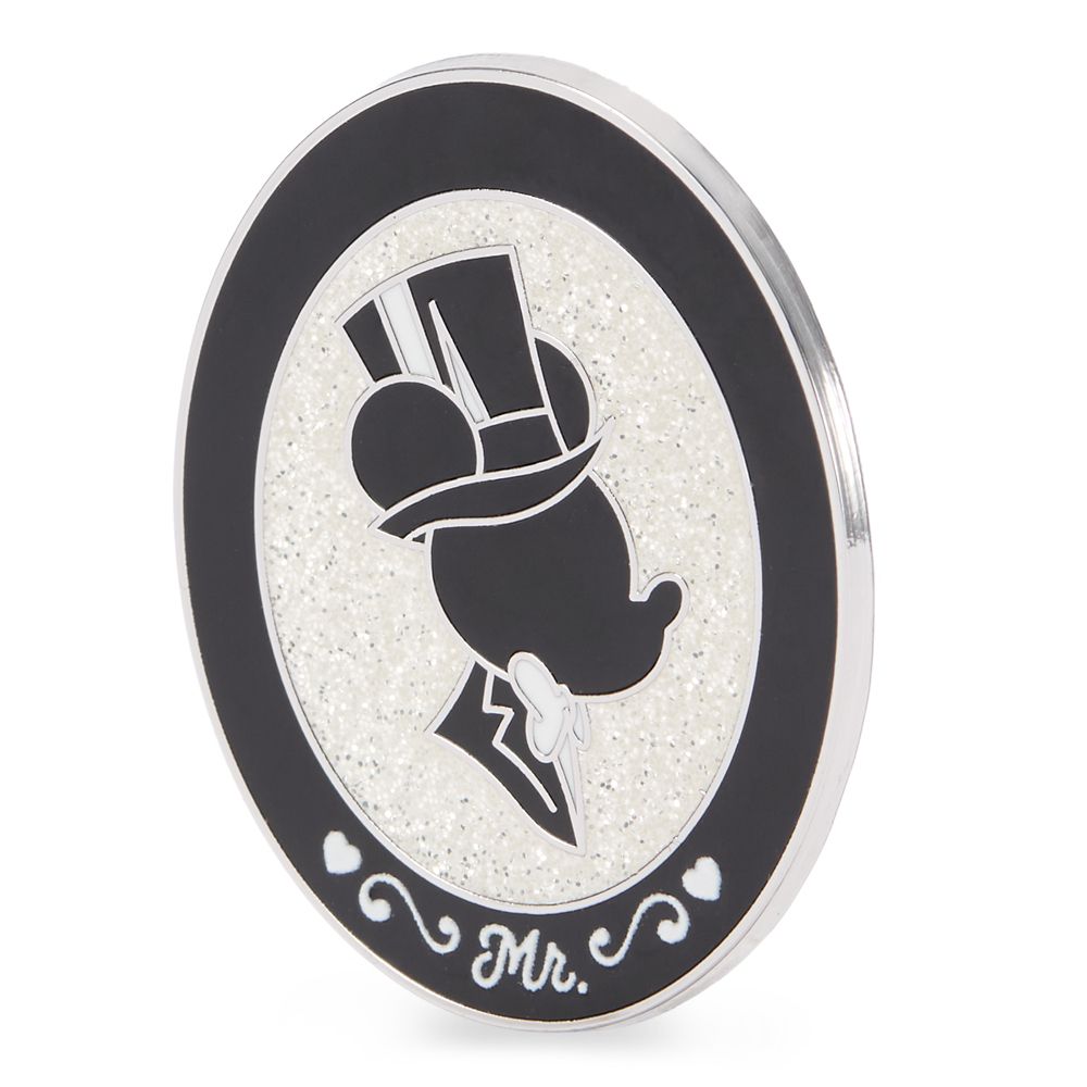 Mickey and Minnie Mouse Shadow Silhouettes ''Mr. and Mrs.'' Pin Set