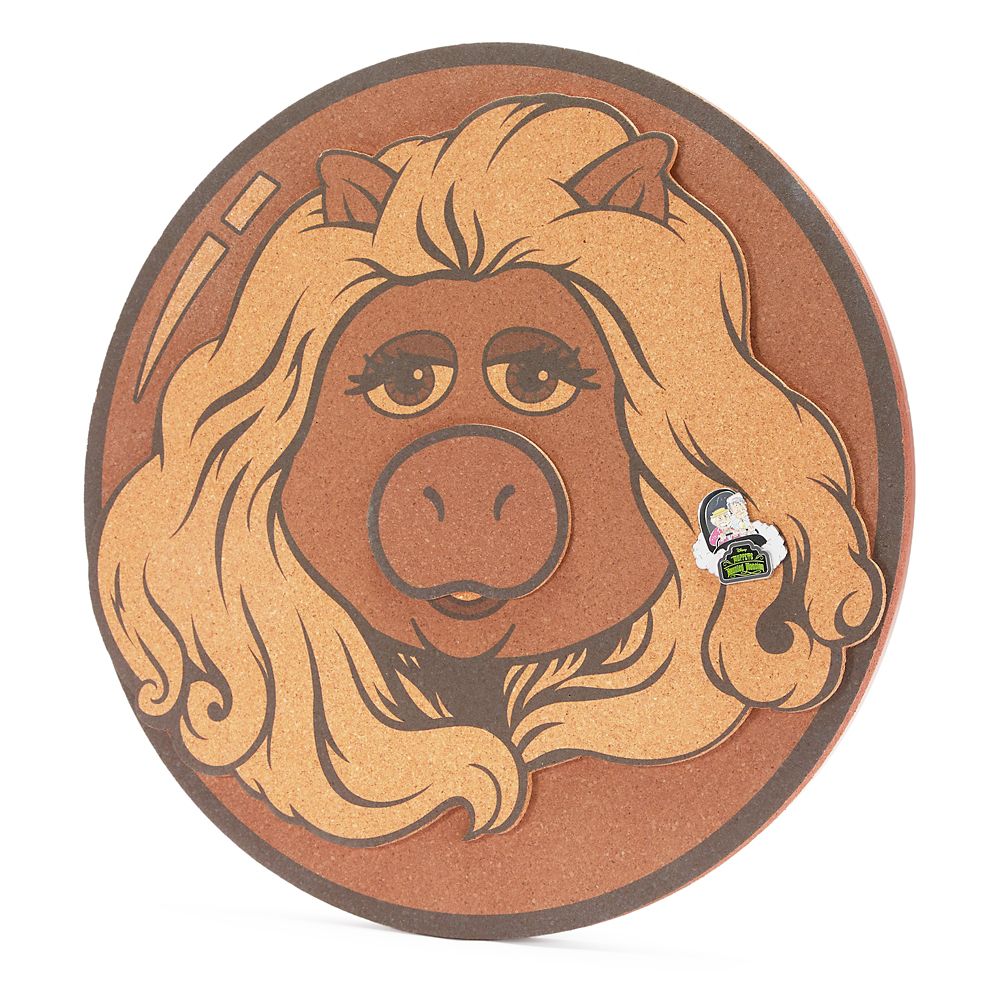 Miss Piggy Pin Collector's Cork Board with Statler & Waldorf Pin &ndash; Muppets Haunted Mansion &ndash; Limited Release