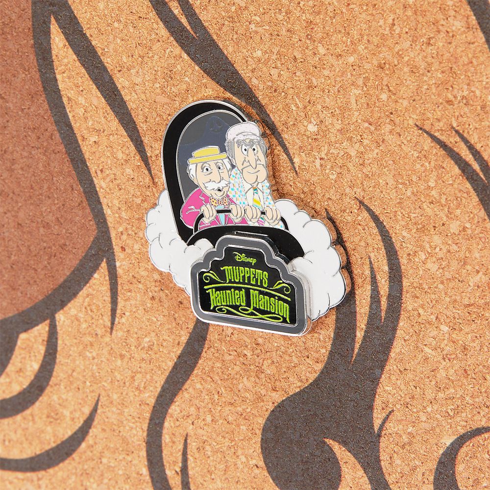 Miss Piggy Pin Collector's Cork Board with Statler & Waldorf Pin &ndash; Muppets Haunted Mansion &ndash; Limited Release