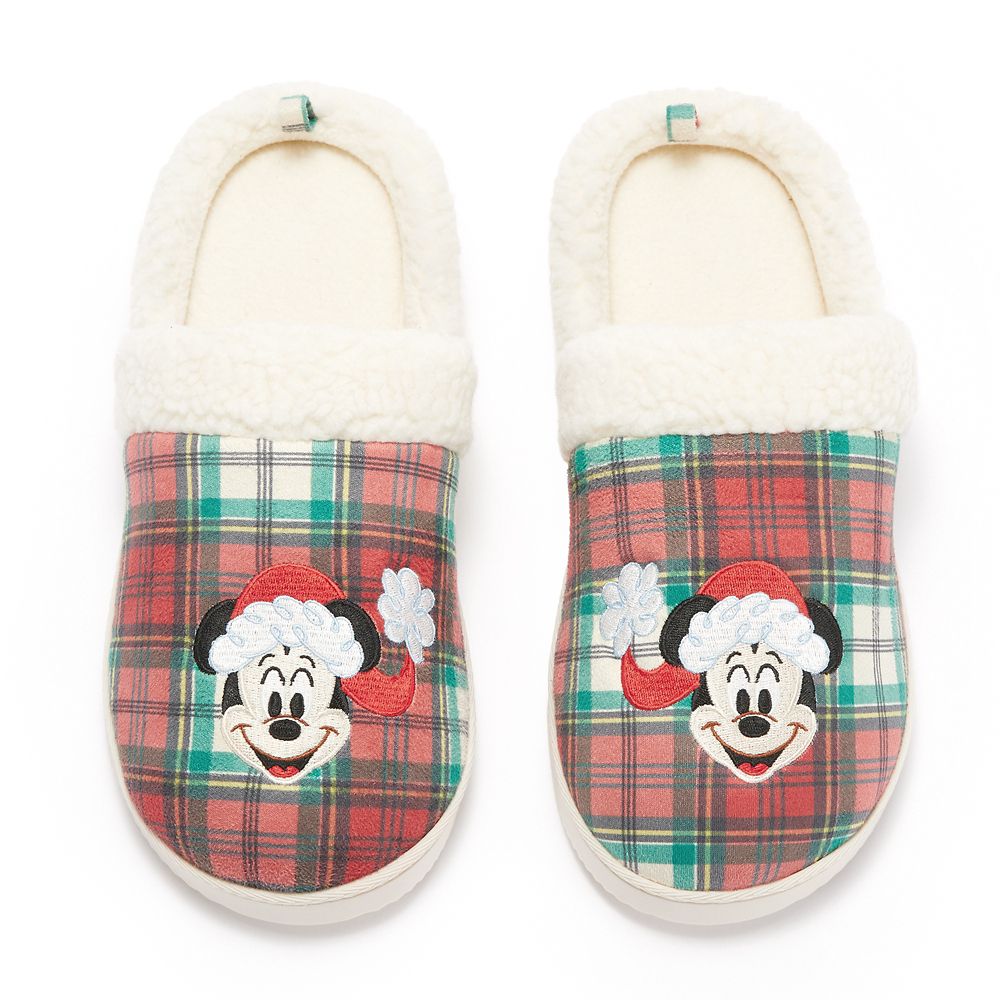Santa Mickey Mouse Holiday Slippers for Adults