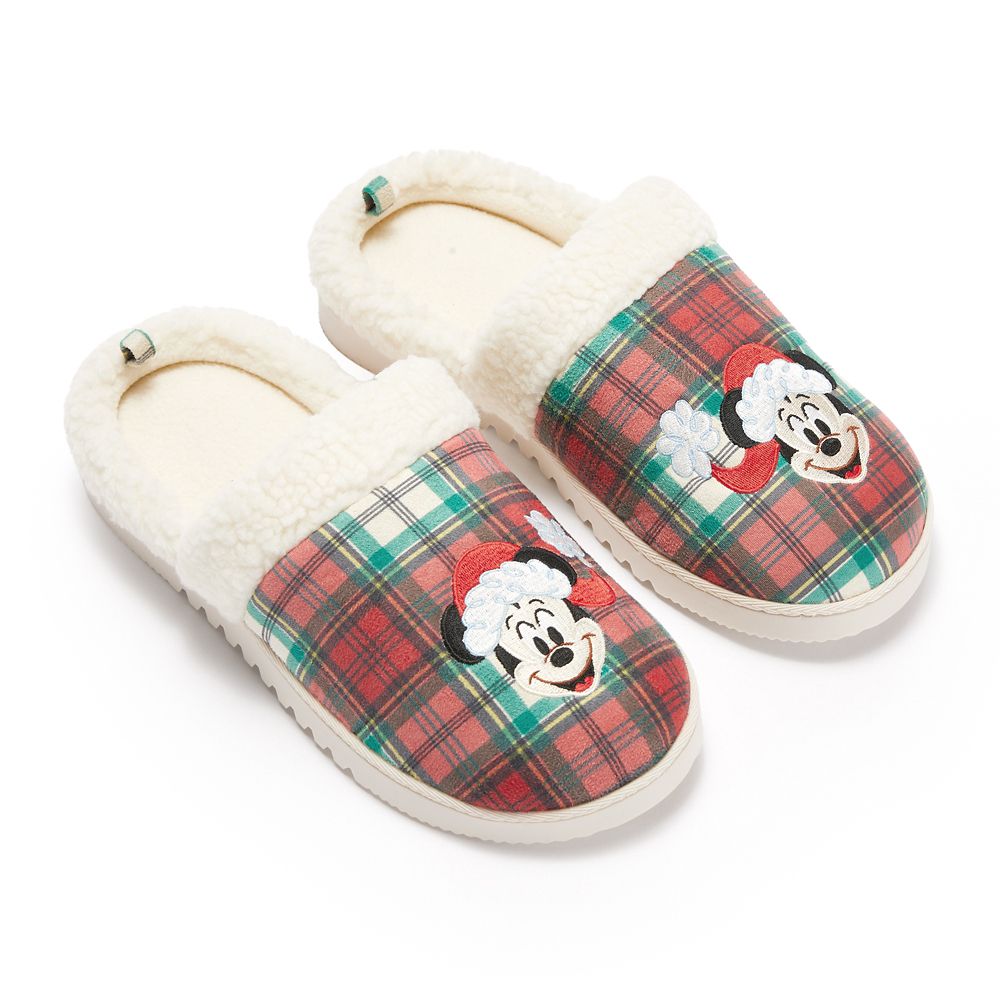 Santa Mickey Mouse Holiday Slippers for Adults