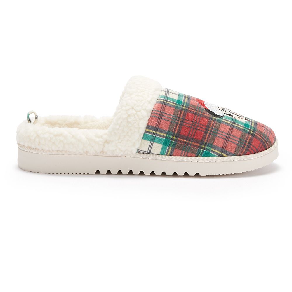 Santa Mickey Mouse Holiday Slippers for Adults