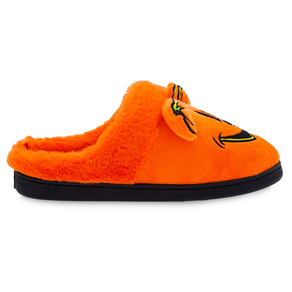 Mickey Mouse Halloween Plush Slippers for Adults