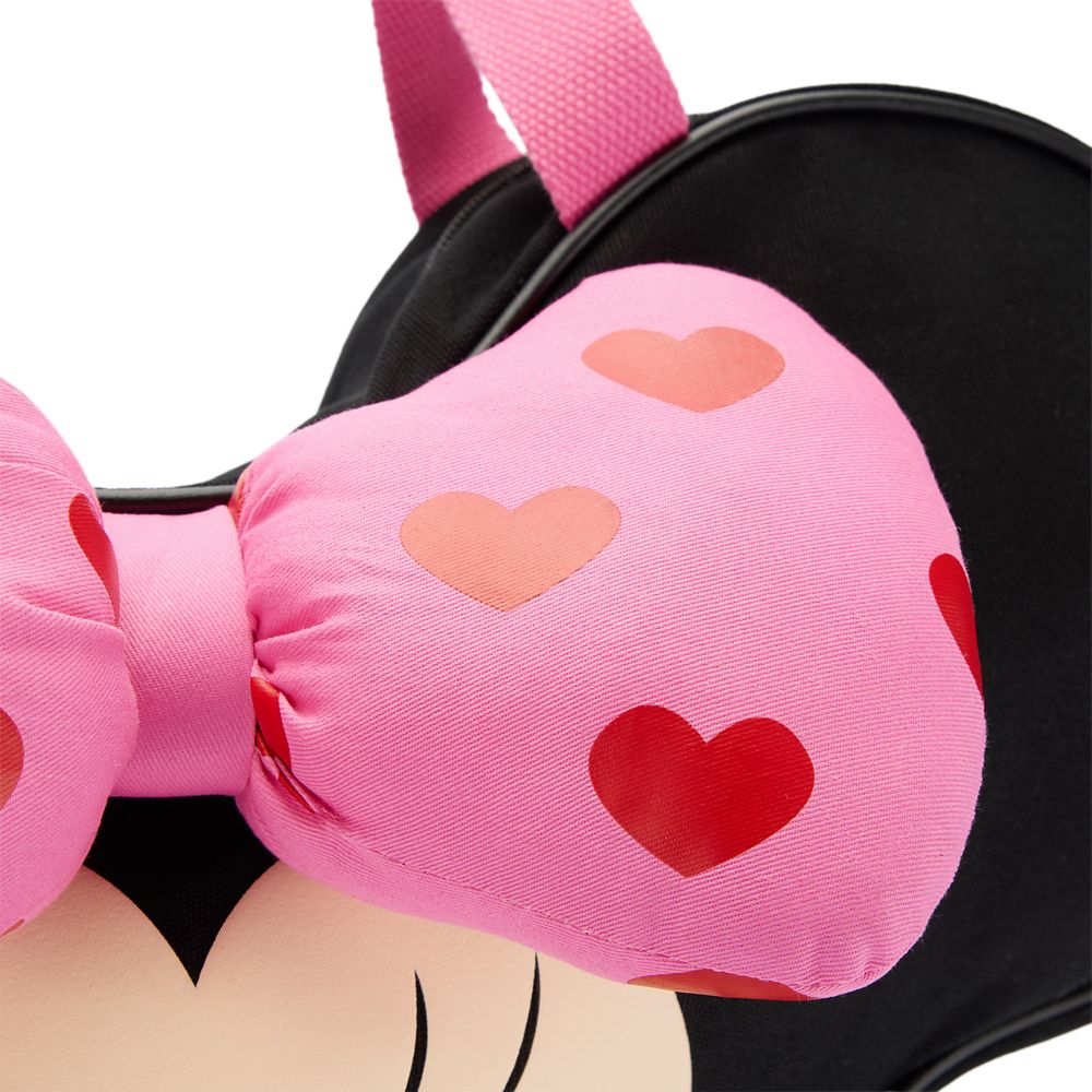 Minnie Mouse Big Face Hearts Canvas Tote
