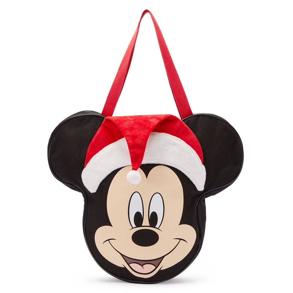 Santa Mickey Mouse Big Face Holiday Canvas Tote Official shopDisney