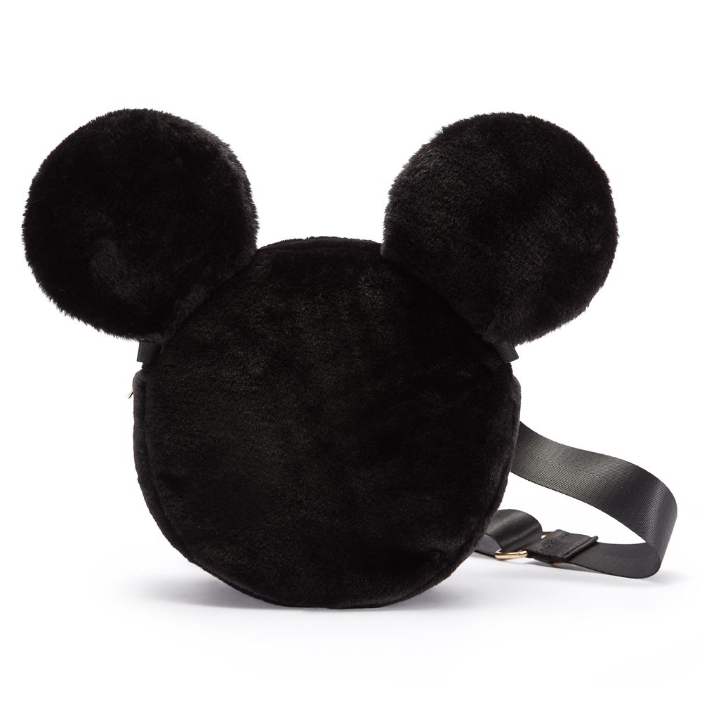 Mickey Mouse Icon Plush Crossbody Bag &ndash; Black