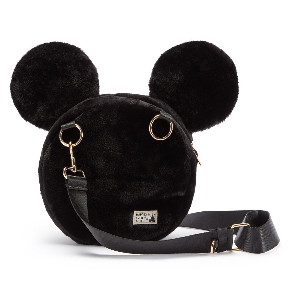 Mickey Mouse Icon Plush Crossbody Bag &ndash; Black