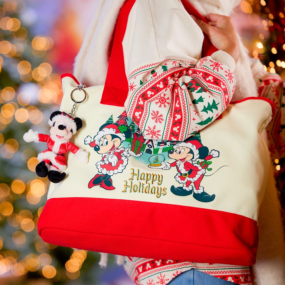 Mickey and Minnie Mouse ''Happy Holidays'' Tote Bag