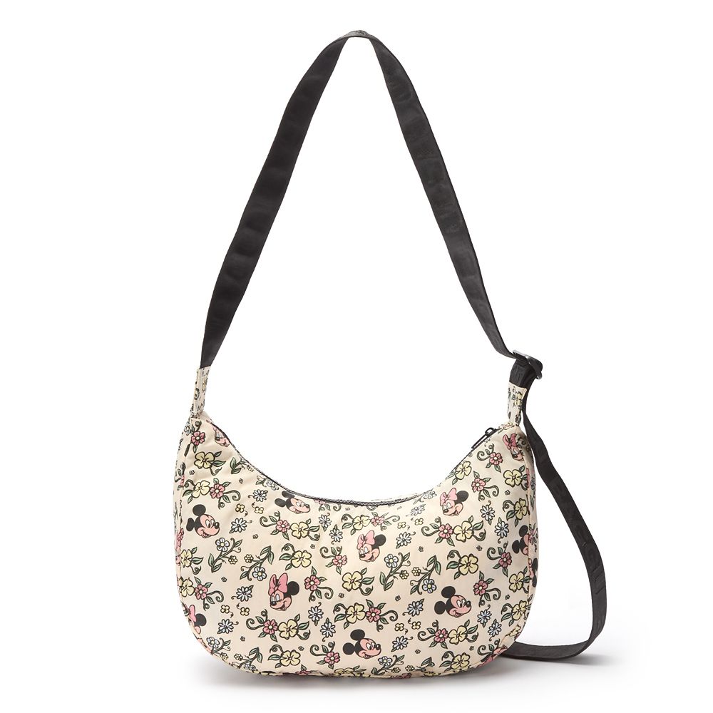 Mickey and Minnie Mouse Floral Crescent Bag by Baggu