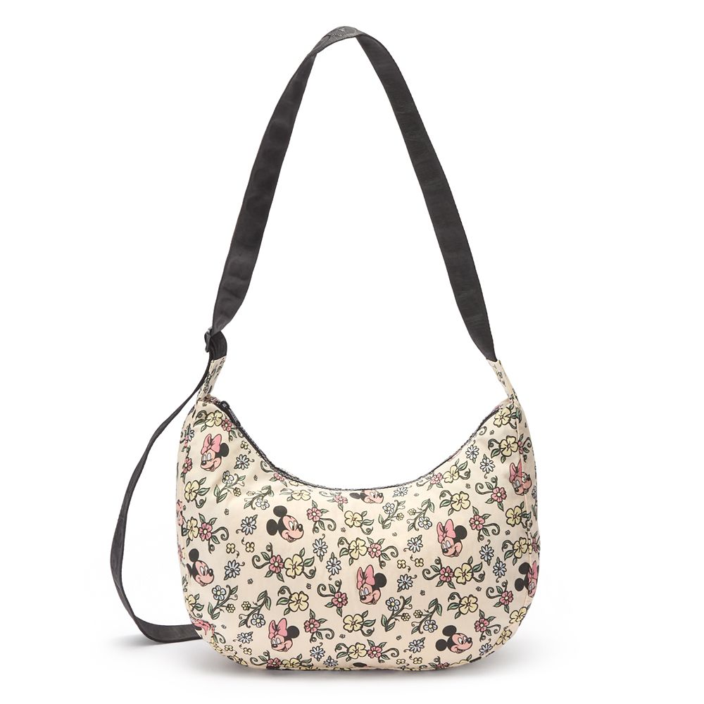 Mickey and Minnie Mouse Floral Crescent Bag by Baggu