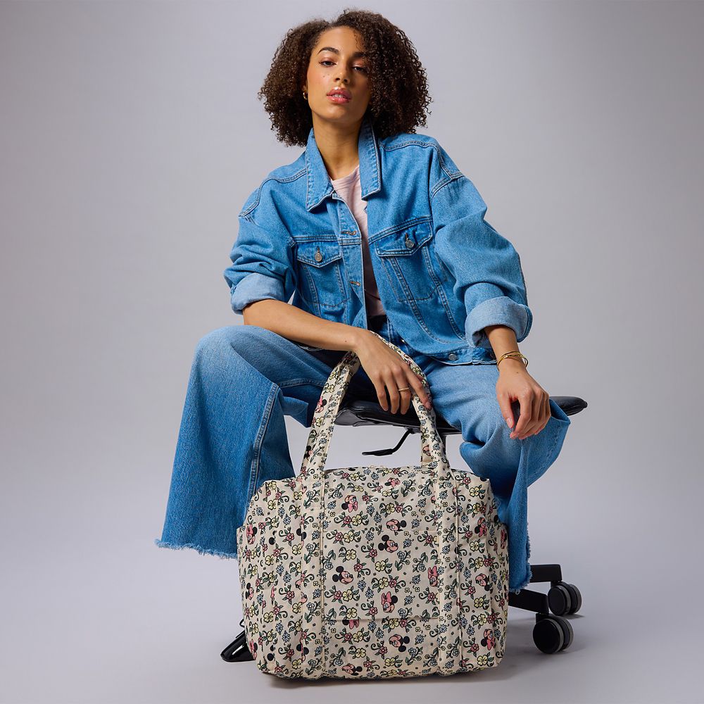Mickey and Minnie Mouse Floral Carry-On Bag by Baggu &ndash; Exclusive