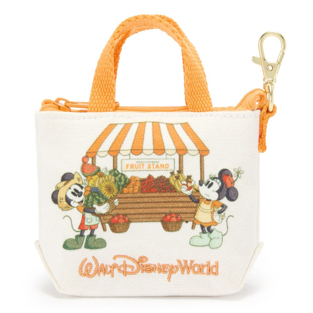 Mickey and Minnie's Fruit Stand Micro Canvas Tote Charm &ndash; Walt Disney World