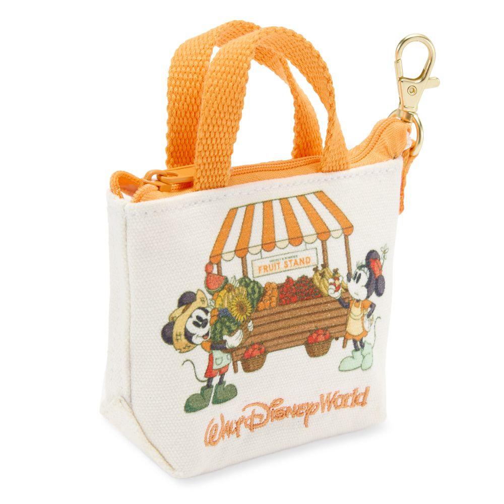 Mickey and Minnie's Fruit Stand Micro Canvas Tote Charm &ndash; Walt Disney World