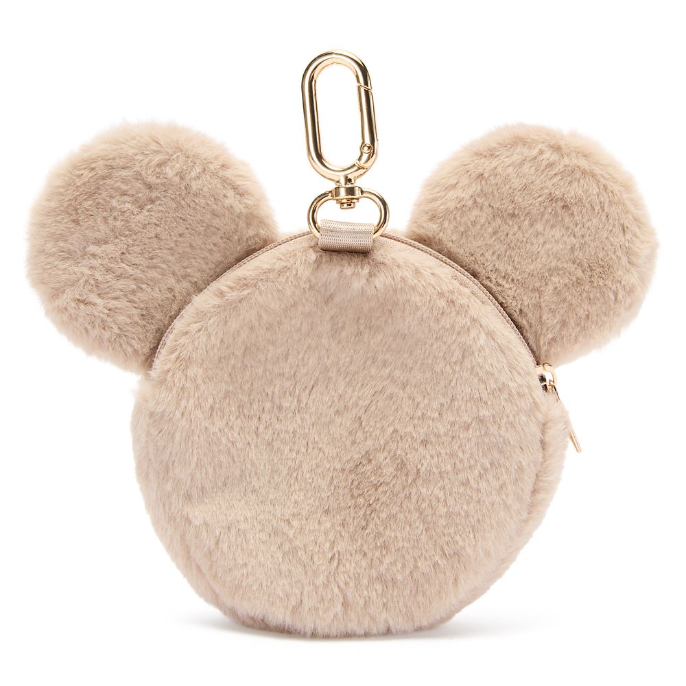 Mickey Mouse Icon Plush Coin Purse Bag Charm &ndash; Mocha