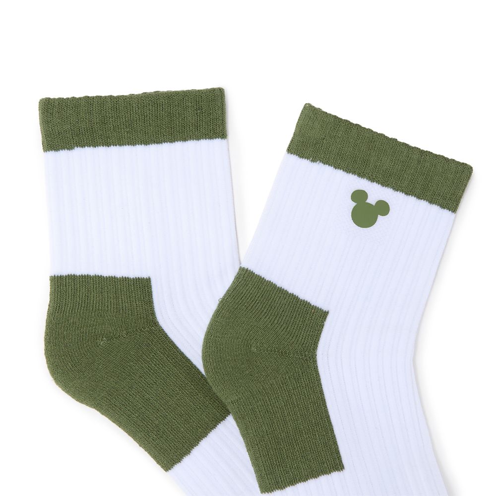 Mickey Mouse Icon Ankle Socks for Adults &ndash; Olive